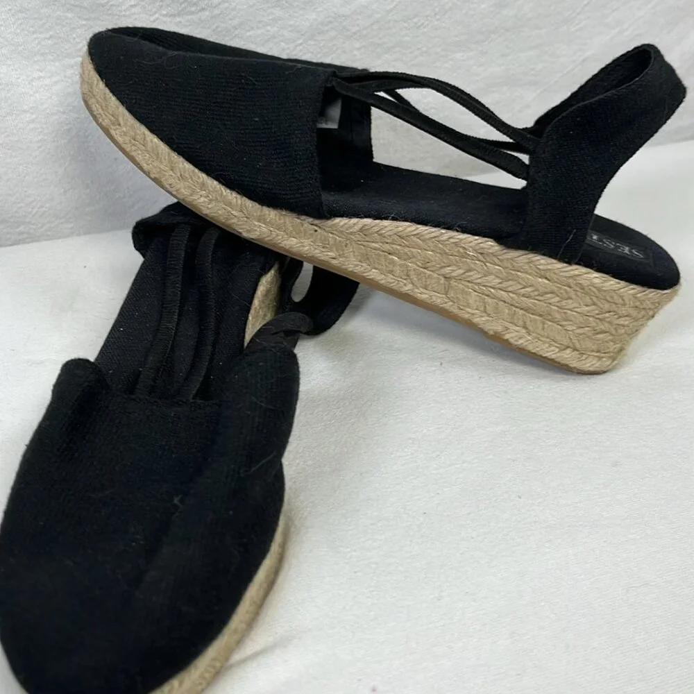 Sesto Meucci Black Espadrilles SZ 10 Spring Easter Mothers Day Graduation Weddin